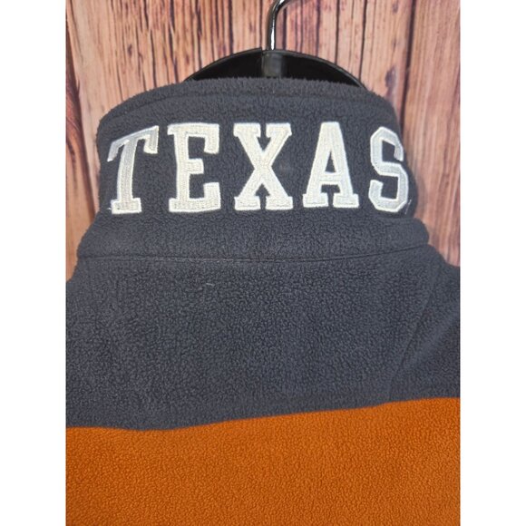 University Co-Op Texas Longhorns Fleece Vest Large Orange & Navy Full-Zip - Picture 4 of 8